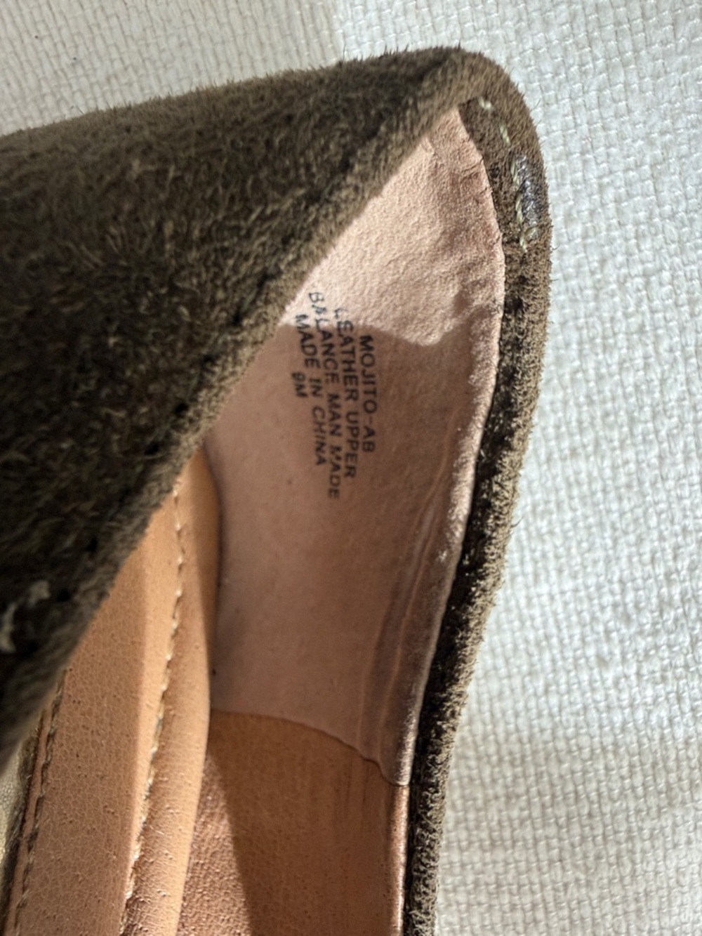 Audrey Brooke Dark Olive Suede Pointed Flats - Picture 3 of 3